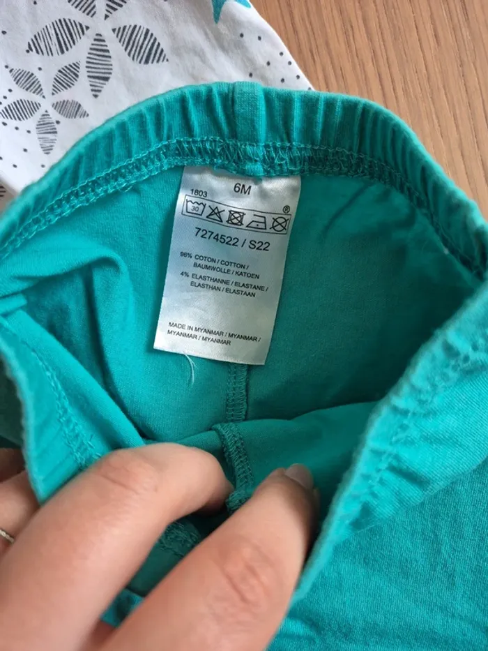 Ensemble robe et legging terre de marins/intermarche 6 mois - photo numéro 2