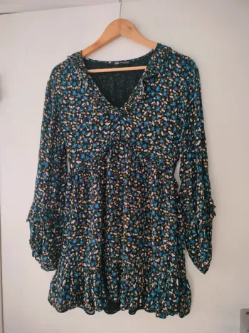 Robe 👗 fleurie bleue Zara XS