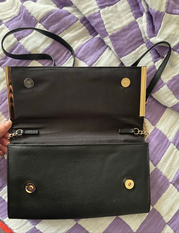 Petit sac à main noir doré et motif serpent - photo numéro 3