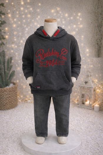 Sweat à capuche Redskins 8 ans gris foncé