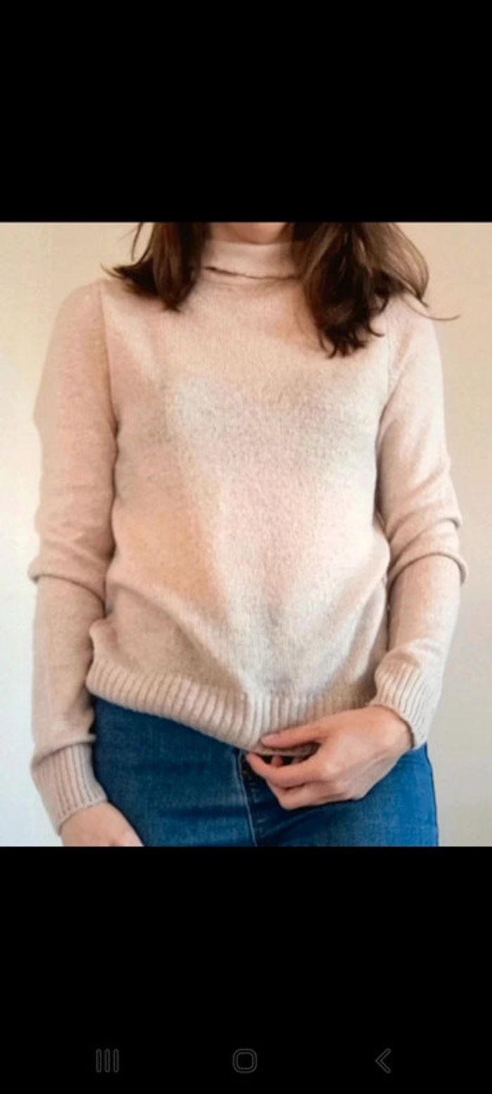 Pull rose avec nœud au dos Mango taille S