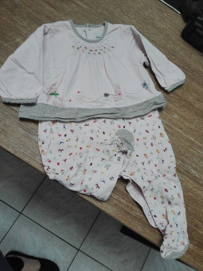 Pyjama catimini bébé fille 6 mois original vichy broderie