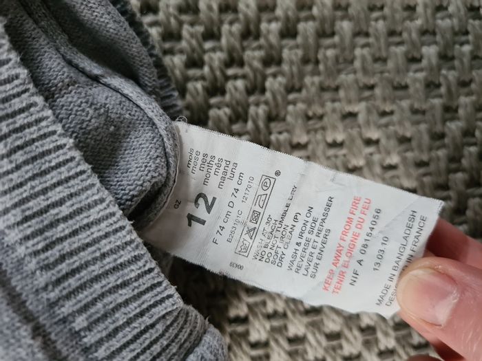 Gilet à capuche gris - 12 mois - photo numéro 5