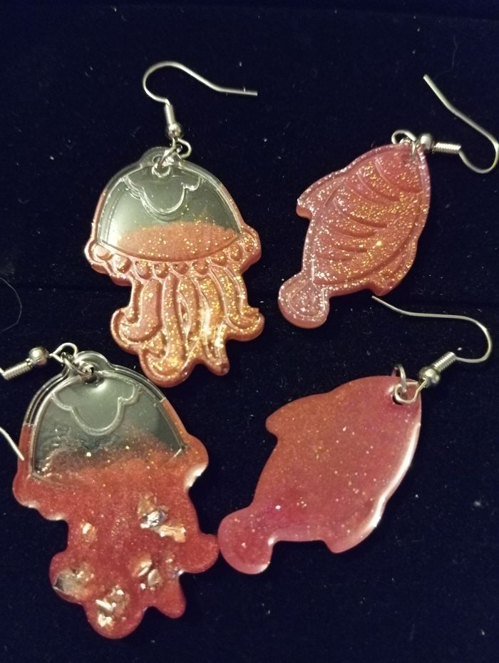 Lot de boucles d'oreilles en résine - photo numéro 4