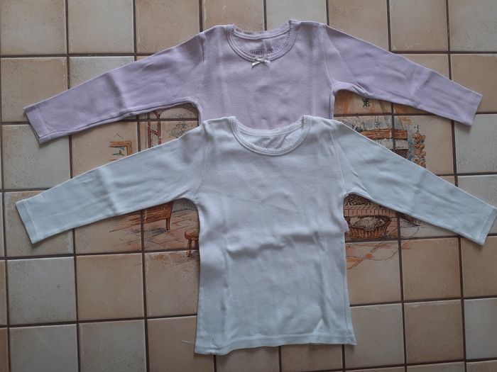 Lot de 2 tricots de peau blanc et lilas - photo numéro 2