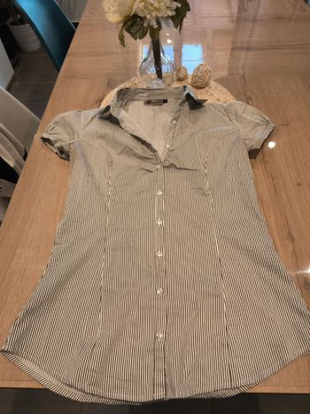 Chemise manches courtes rayée taille M KIABI noir et blanc