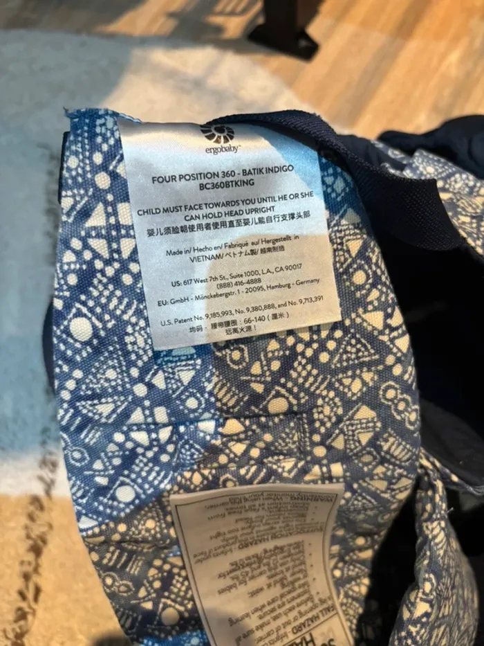 Porte-bébé ergobaby 360 Batik Indigo - photo numéro 8