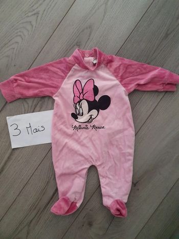 Pyjama chaud en velour, minnie, 3 mois