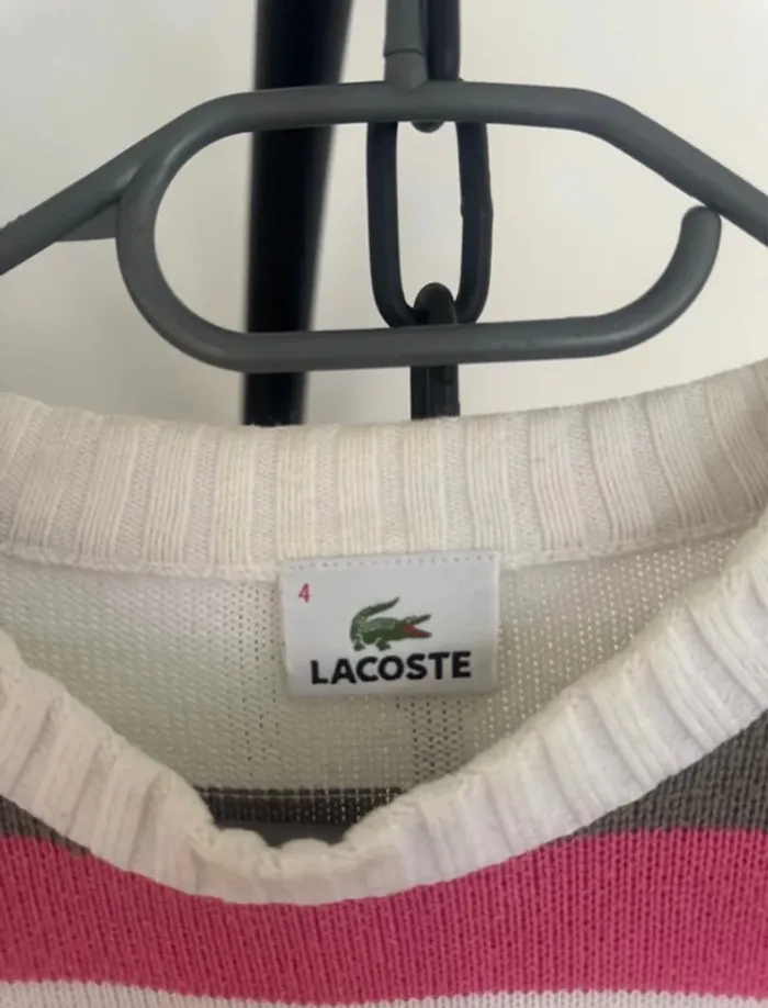 Pull Lacoste Femme Taille 4 L/XL - photo numéro 3