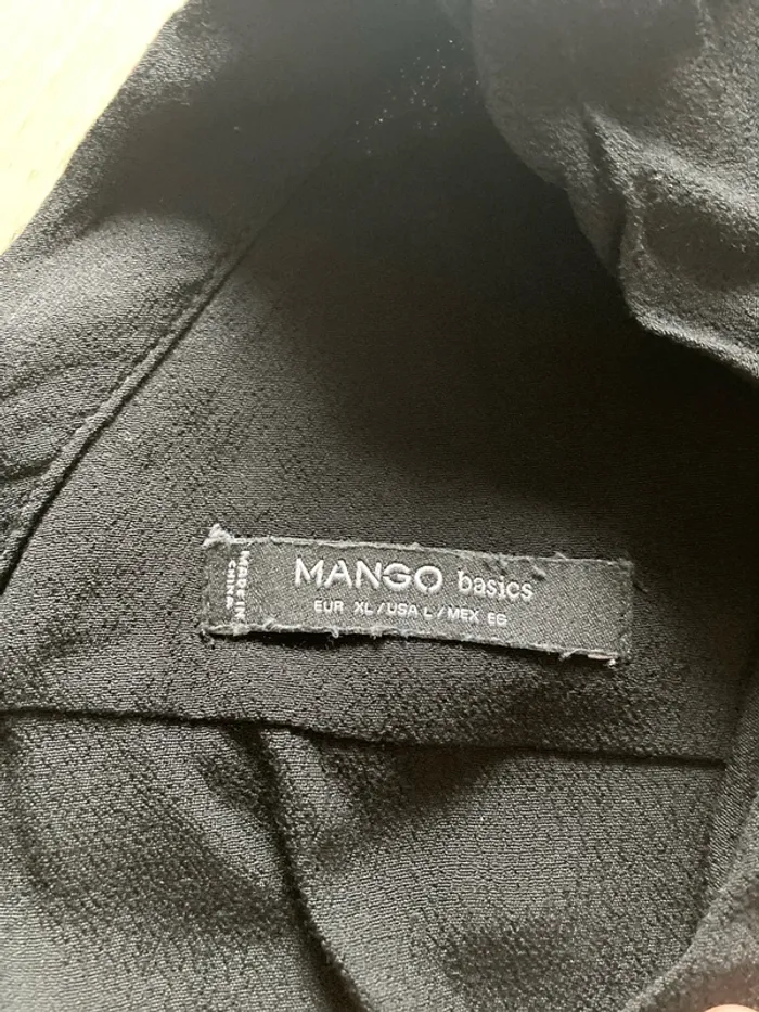 Blouse mango noire col en V - photo numéro 3