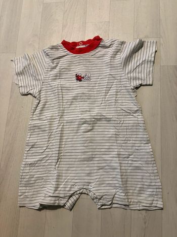 Petit combishort 18 mois à rayures et manches courtes bebissimo