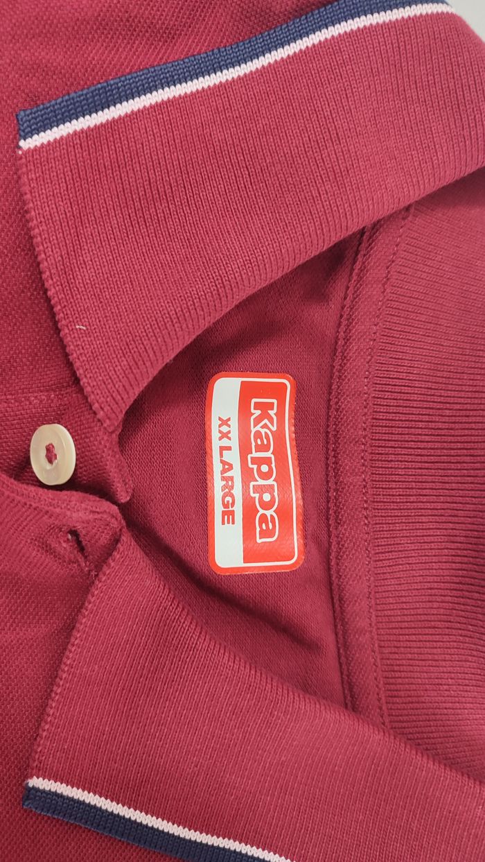 Vêtement Homme T-shirt t-shirts Polo Kappa rouge bordeaux taille XXL #Retrostreet - photo numéro 2