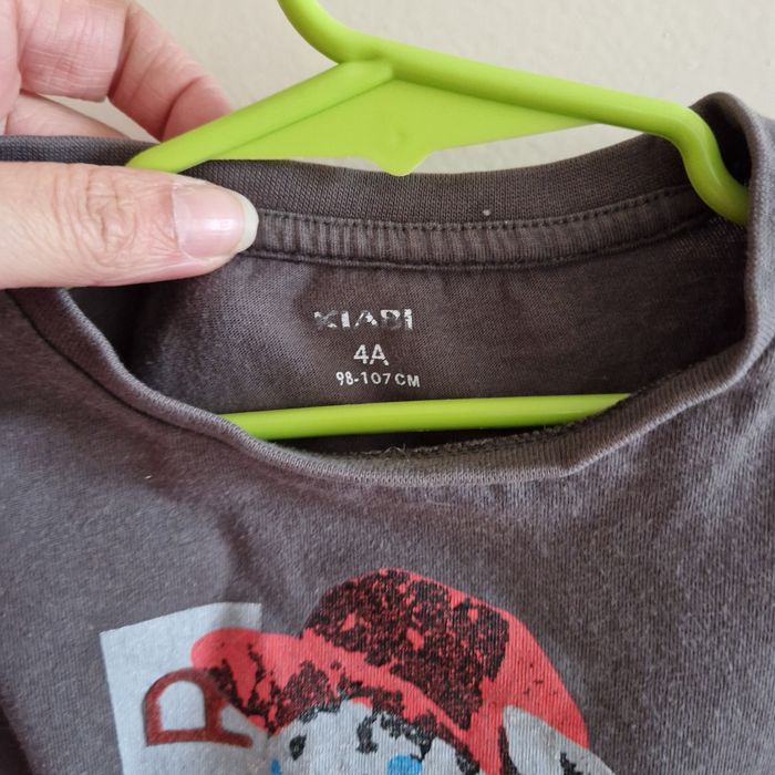 4 ans tee-shirt kaki marron avec.chien - photo numéro 2