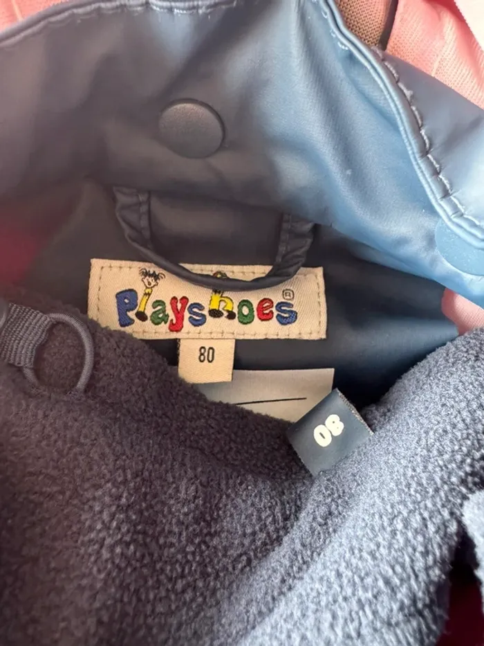 Ensemble 3 pièces veste imperméable + polaire + salopette bleu marine/rose - Taille 2/3 Ans - photo numéro 5
