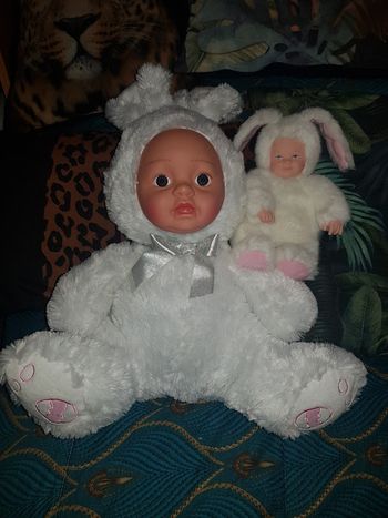 Gros Bébé poupée peluche 50cm collection vintage déguisé + lapin Anne Geddes