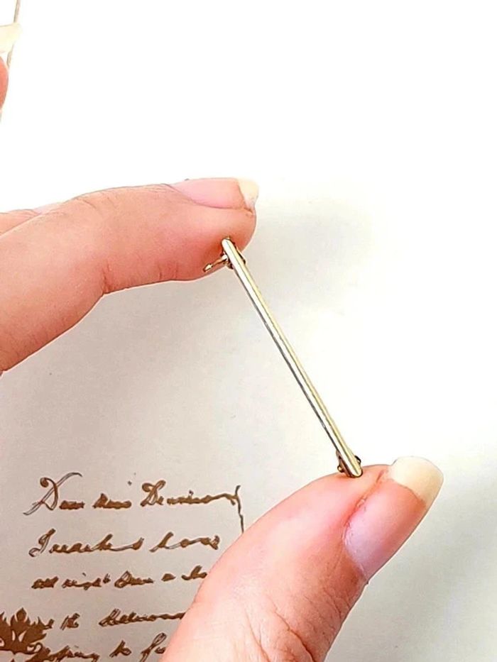 Broche vintage plaqué or épingle cravate - photo numéro 5