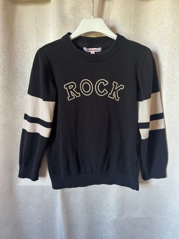 Pull noir beige rock 6 ans U essentiel
