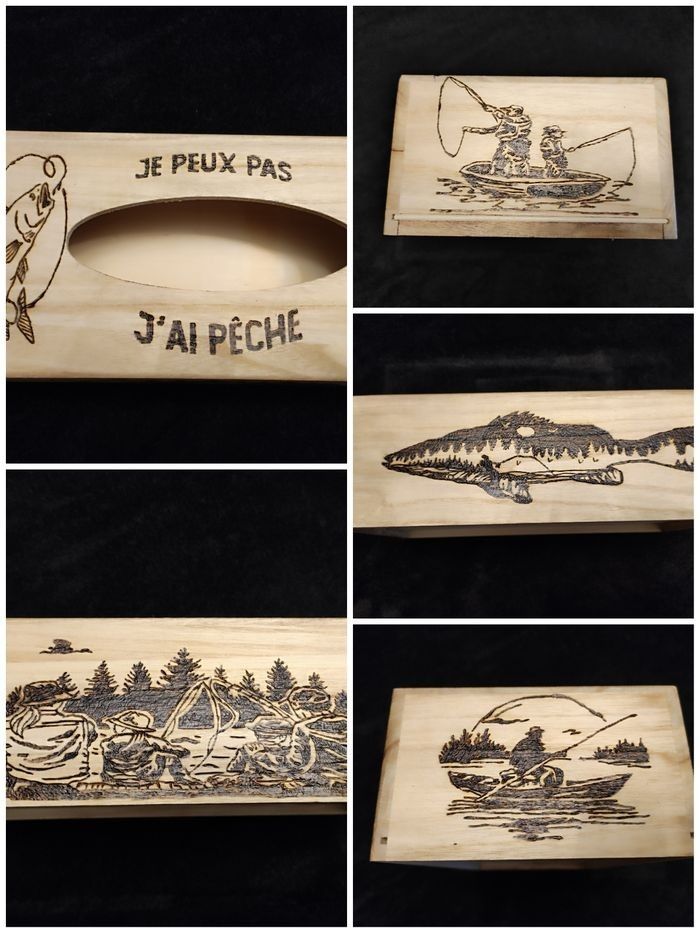 Boite à mouchoirs en bois