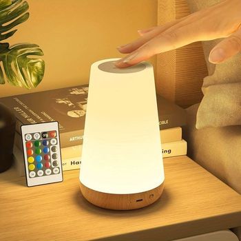 Lampe de Chevet sans fil, Tactile avec 13 Couleurs RGB, 2500 mAh rechargeable USB