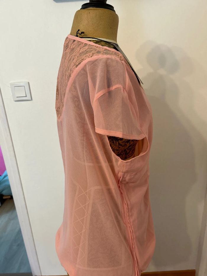 Blouse rose transparente Virginie et moi neuve - photo numéro 3