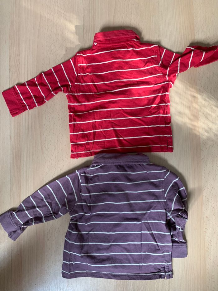 Lot deux polos manches longues taille 12mois - photo numéro 2