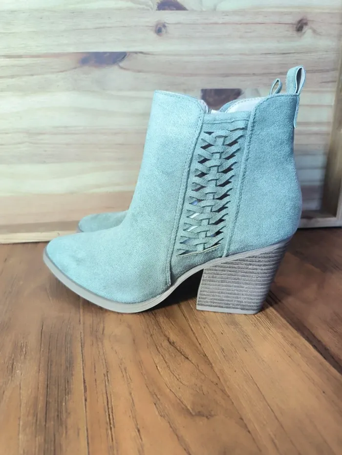 Bottines style Santiag courte 38 vert bleu - photo numéro 3