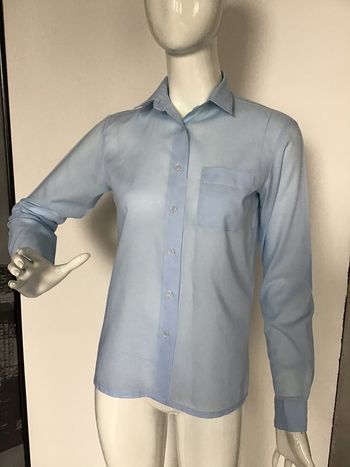 Chemisier vintage ciel à petit col