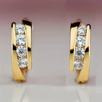 Boucles d'oreilles créatives en zircone incrustées