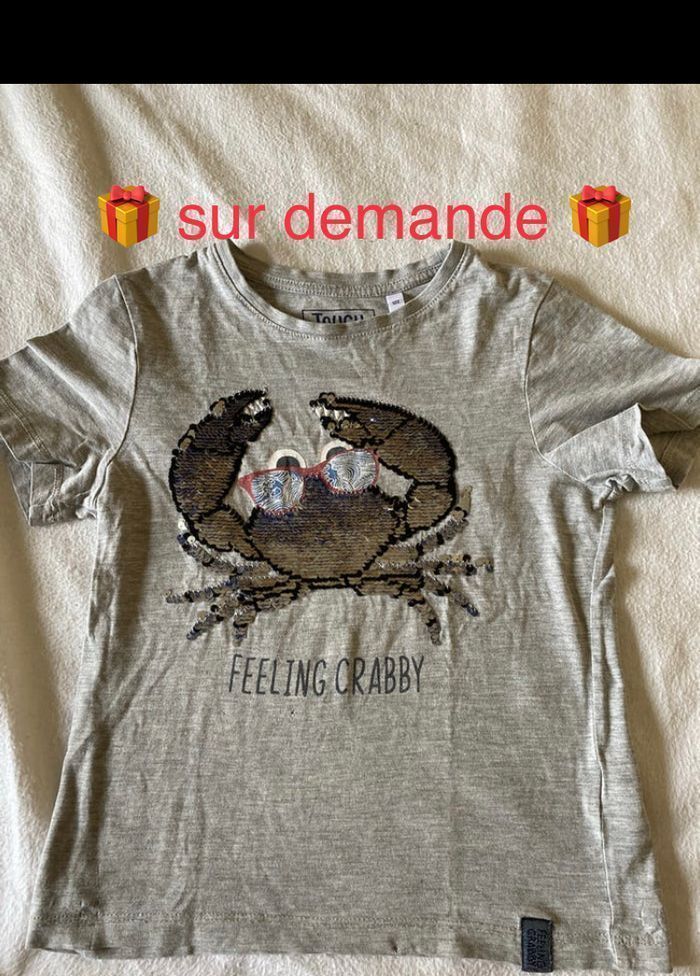 🎁 t-shirt sequins 🎁 motif crabe 🦀