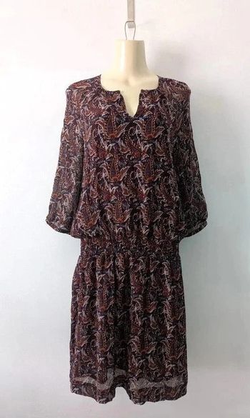 Robe en viscose et soie manches 3/4 - Caroll - taille 38