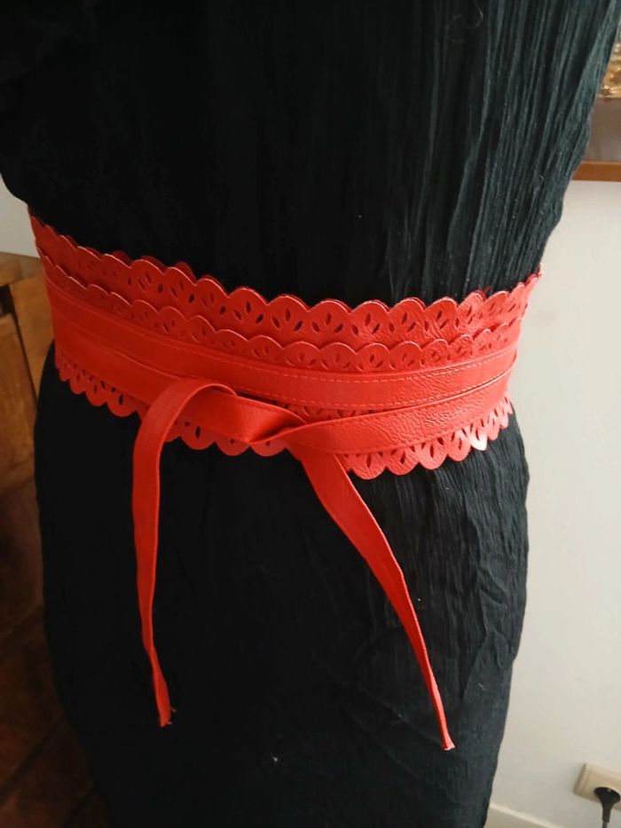 Ceinture large à nouer style obi japonais bohème chic - photo numéro 2