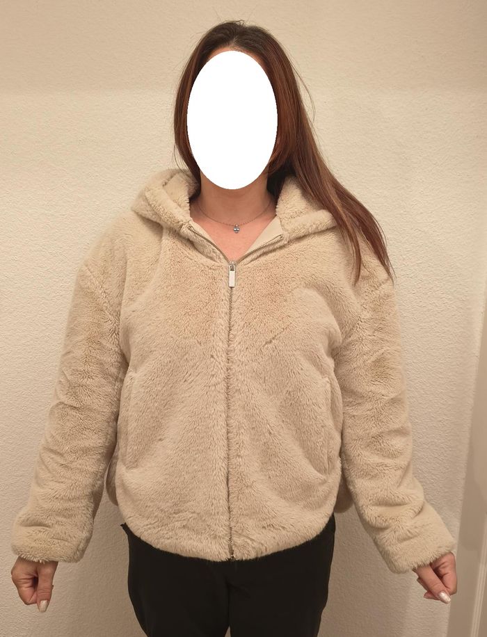 Veste à capuche Zara fausse fourrure Léger Beige Crème Taille xs - photo numéro 6