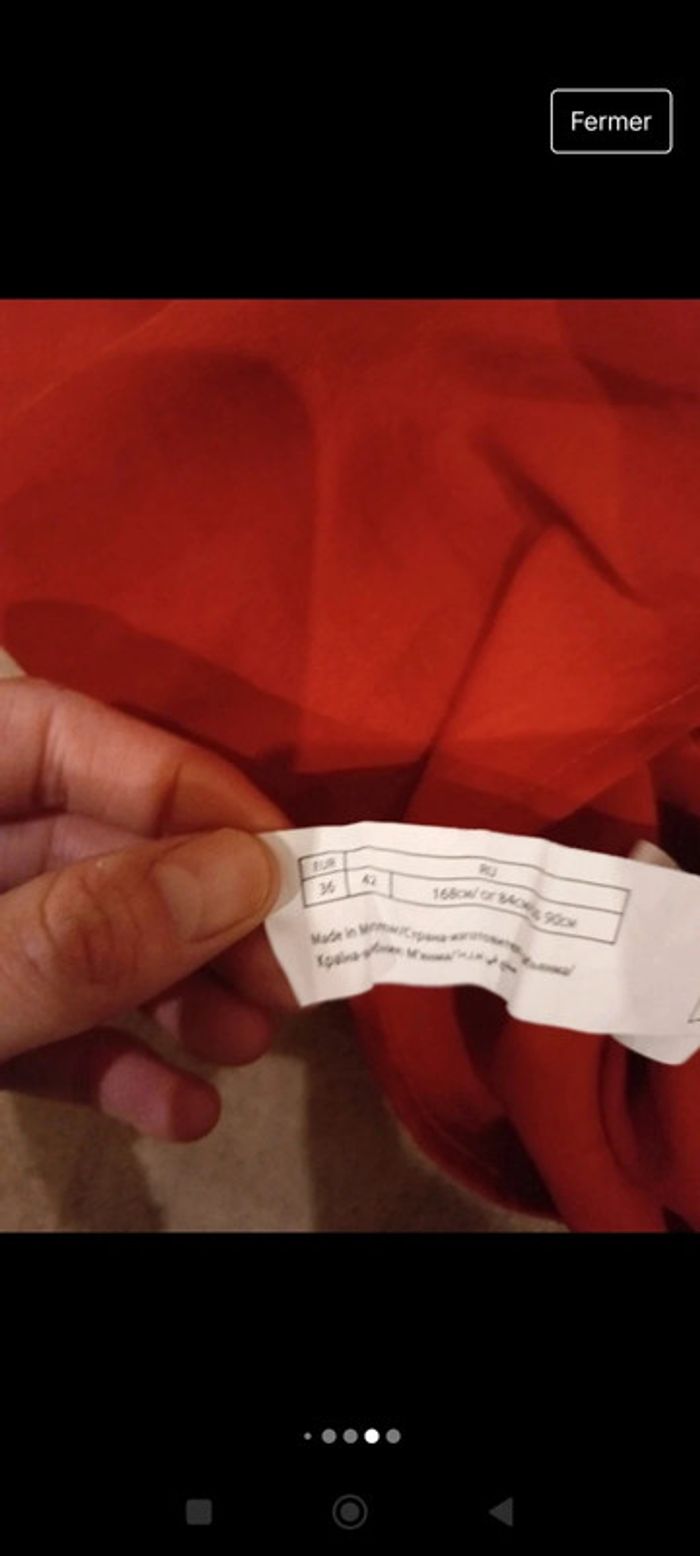 Blouse rouge effet satinée caraco - photo numéro 11