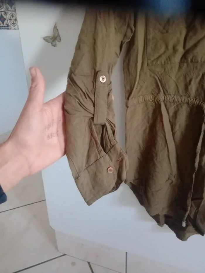 Chemise 38 femme cintrée – kaki c87 - photo numéro 11