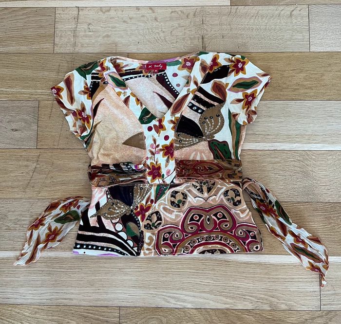 🌺 Top teeshirt René Derhy cintré multicolore – Taille M 🌺 - photo numéro 6