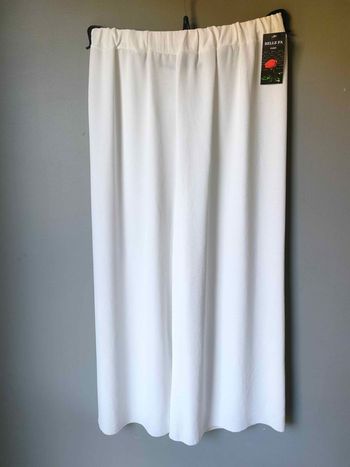 Pantalon élégant Blanc coupe droite fluide Taille 36 au 44