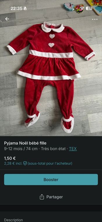 Pyjama Noël bébé fille