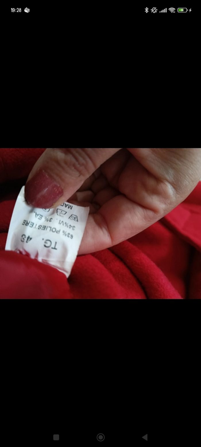 Manteau rouge cintré Zuiki - photo numéro 4