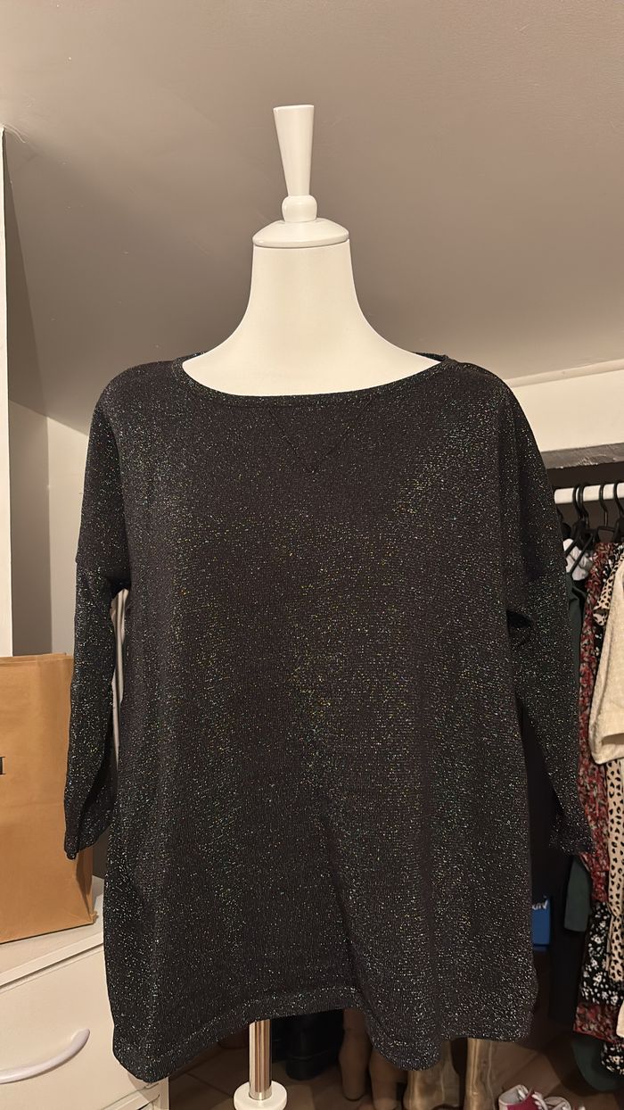 Pull noir à paillettes Julie TU