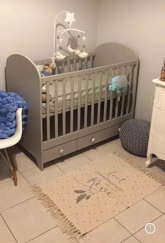 Tapis en coton à franges naturel « tout commence par un rêve »