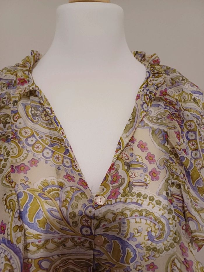 Blouse transparente à motifs Mango taille M 38 - photo numéro 2