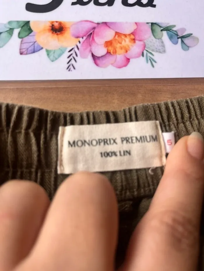 Pantalon jambe larges Monoprix en lin 5 ans - photo numéro 2