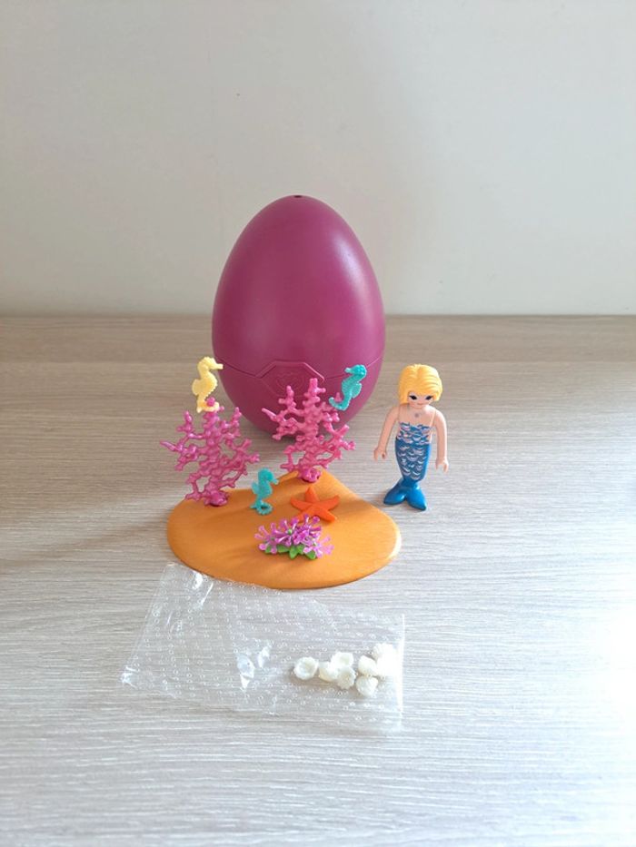 Playmobil 4946 complet playmobil oeuf de paque sirène avec hippocampes