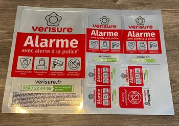 VERISURE Lot de 7 autocollants dissuasifs 2025 Neuf