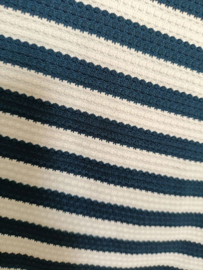 Top rayé épais bleu marine et blanc Camaïeu vintage fermeture - photo numéro 6