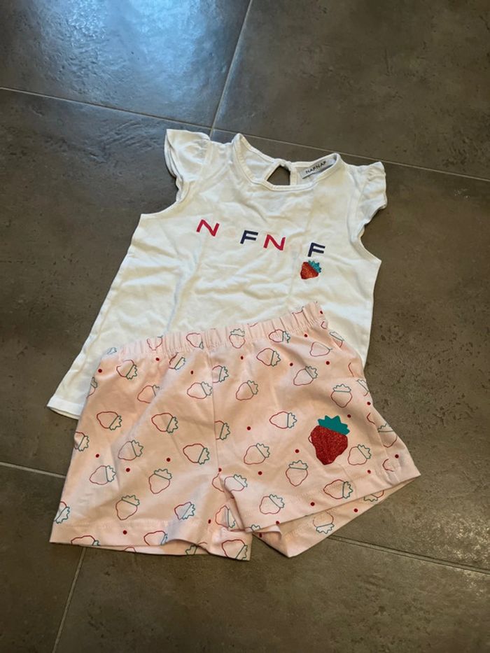 3/4 ans pyjama été short naf-naf fraise