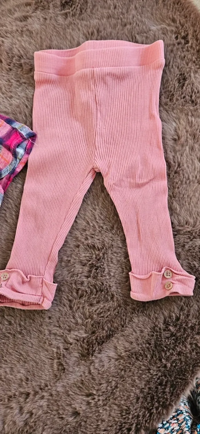 Ensemble Chemise à carreaux et legging 18 mois fille - photo numéro 3