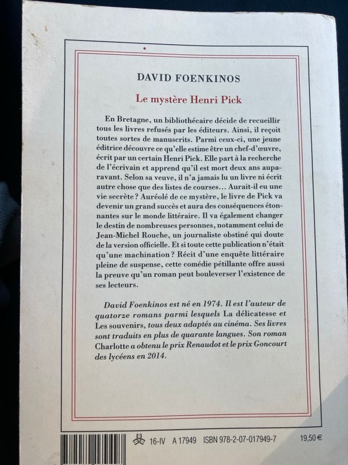 Le mystère Henri Pick - photo numéro 2