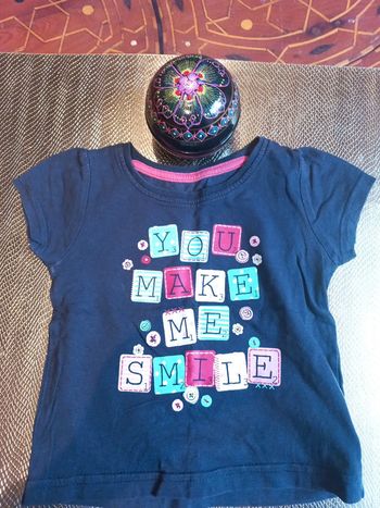 T-shirt 9 mois marine theme sourire