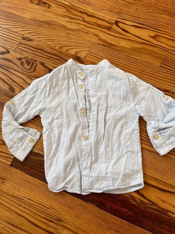 Chemise en lin bleu clair 104cm Zara